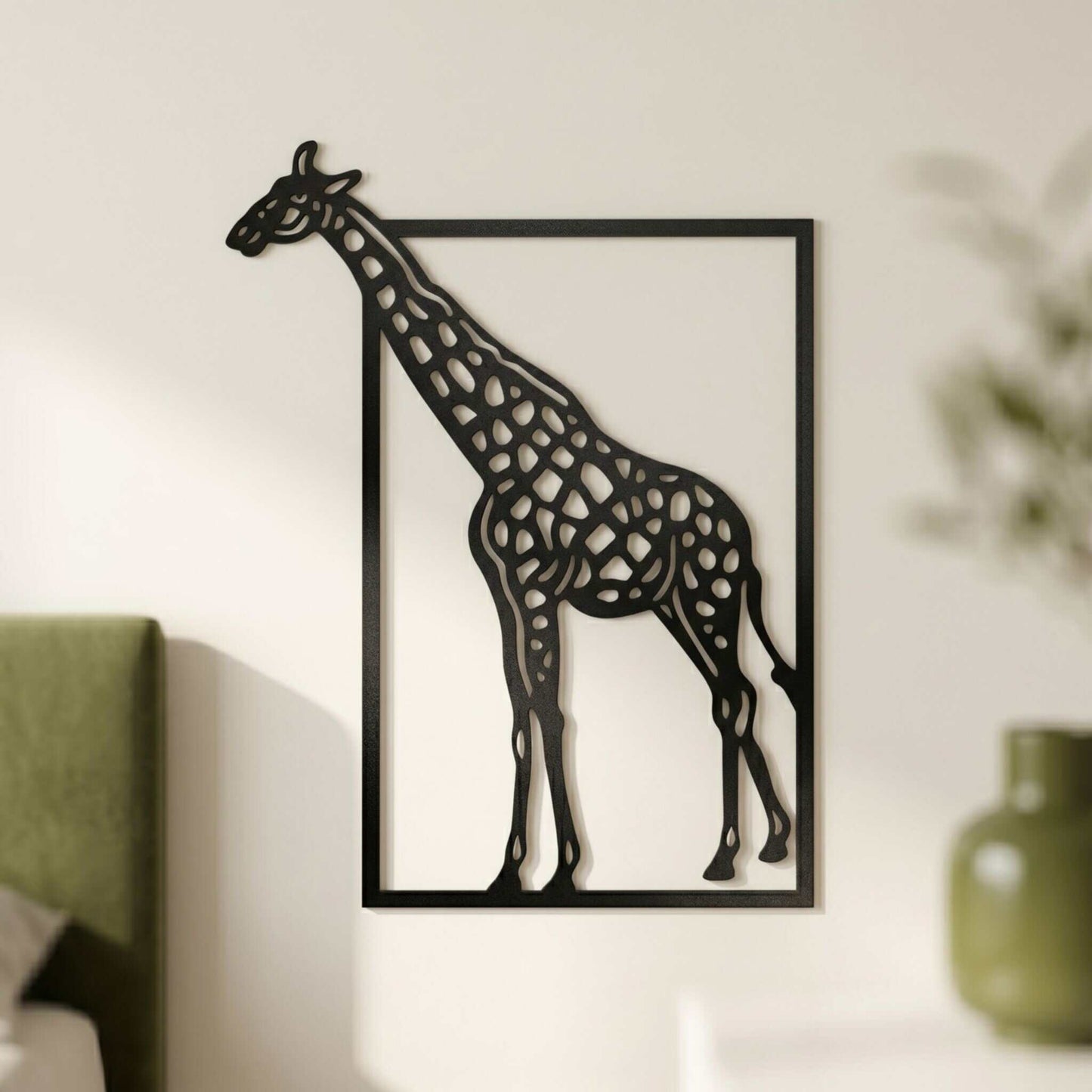 18. Framed Giraffe Metal Wall Art