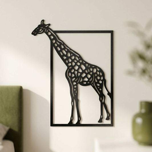 18. Framed Giraffe Metal Wall Art