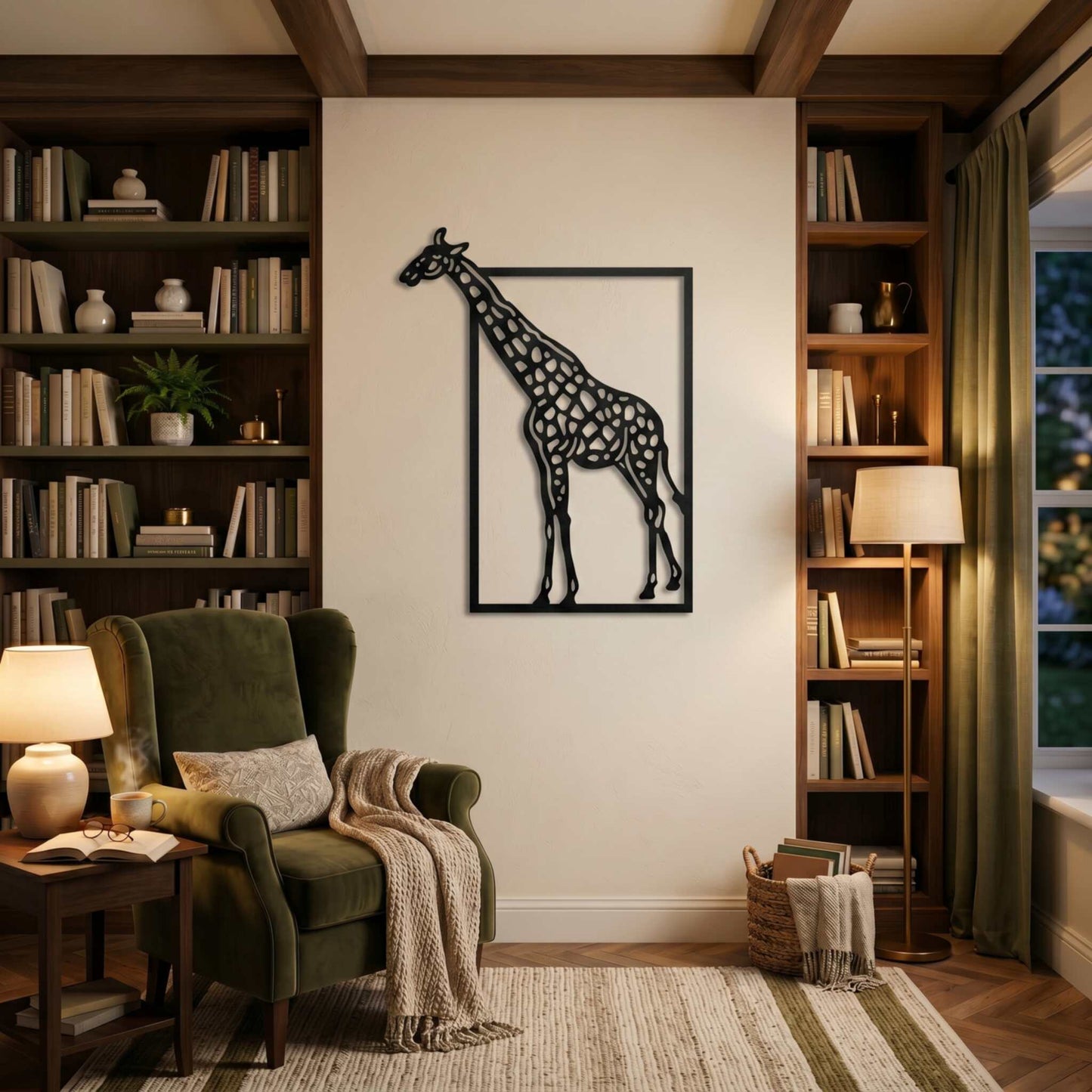 18. Framed Giraffe Metal Wall Art