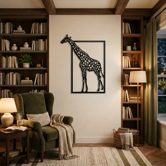 18. Framed Giraffe Metal Wall Art