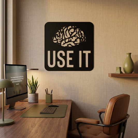 1. Use It Brain Metal Wall Art