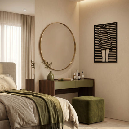 7. Striped Silhouette Metal Wall Art