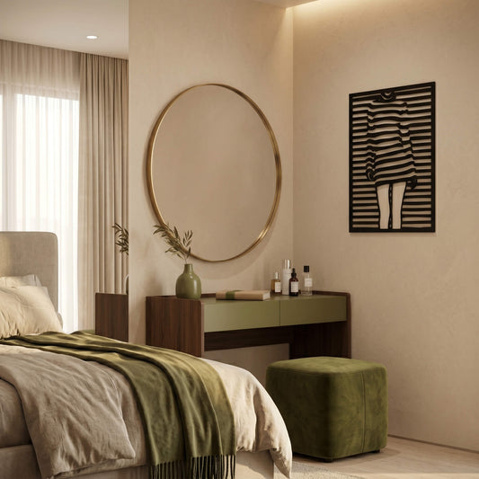 7. Striped Silhouette Metal Wall Art