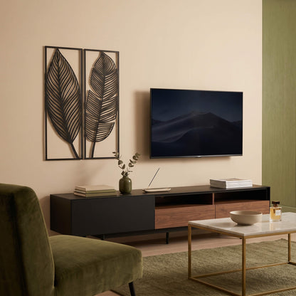 13. Twin Panel Leaf Metal Wall Art