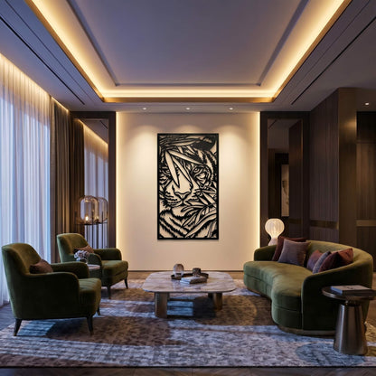 15. Jungle Tiger Metal Wall Art