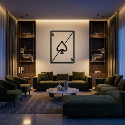 2. Ace of Spades Metal Wall Art