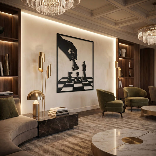4. Chess Strategy Metal Wall Art