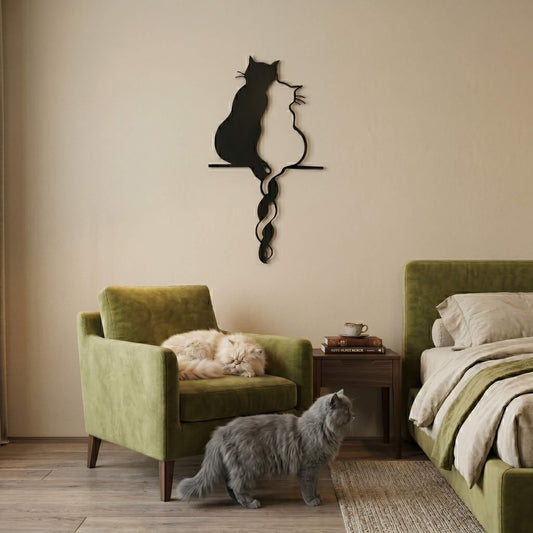 3. Elegant Cat Metal Wall Art