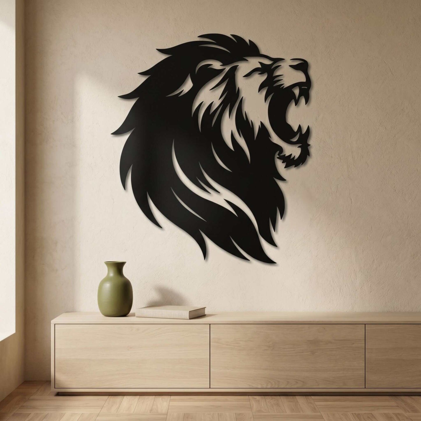 20. Roaring Lion Metal Wall Art