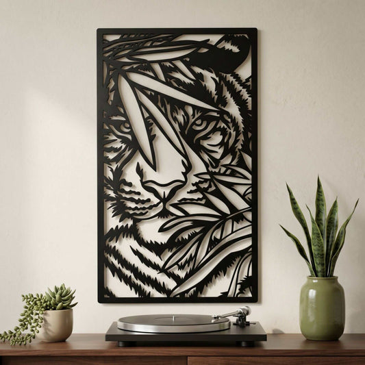 15. Jungle Tiger Metal Wall Art