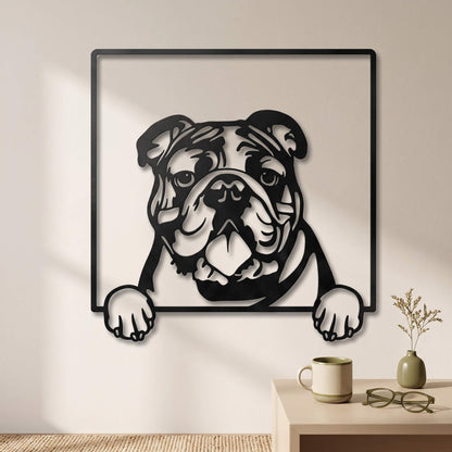7. Bulldog Metal Wall Art