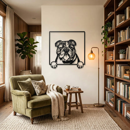 7. Bulldog Metal Wall Art