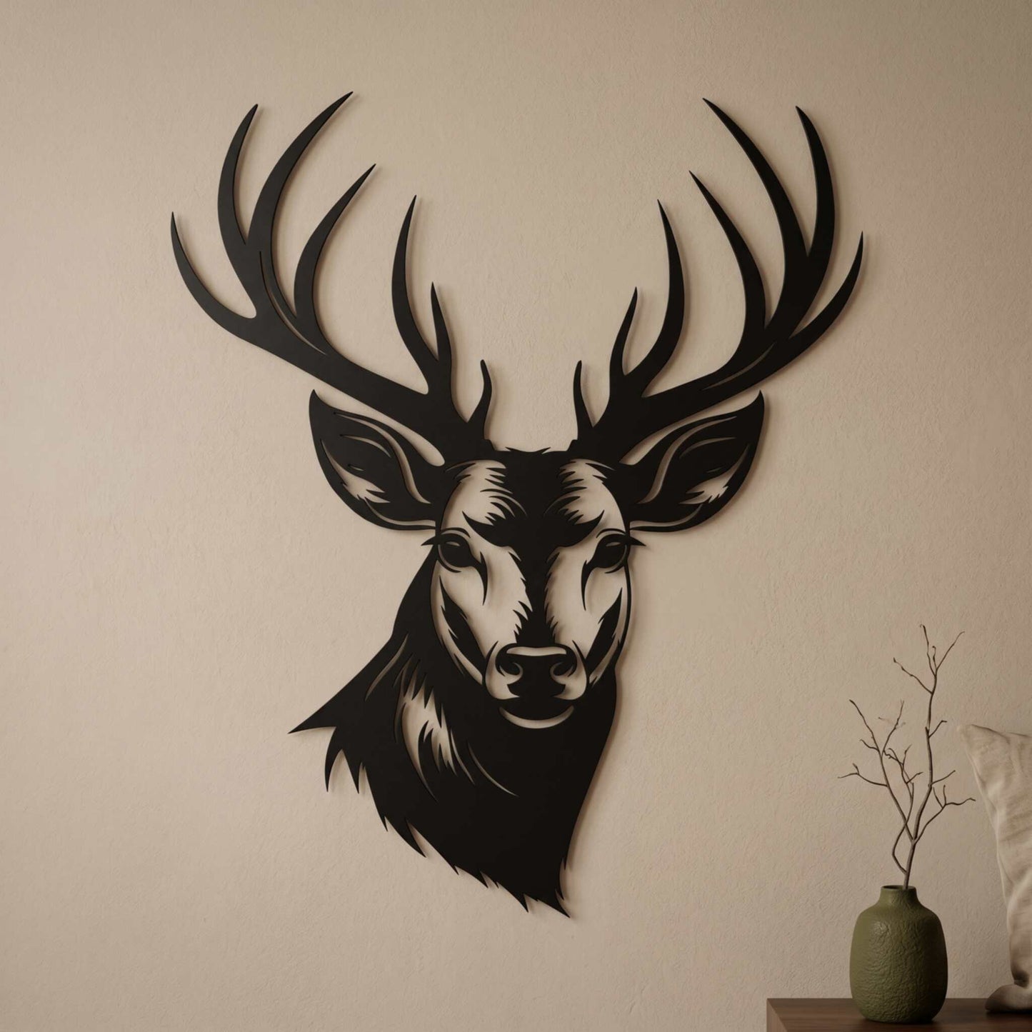 25. Majestic Deer Head Metal Wall Art