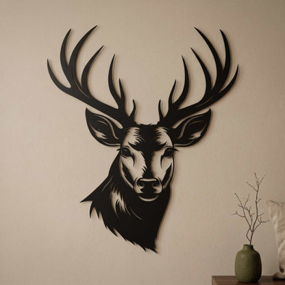 25. Majestic Deer Head Metal Wall Art
