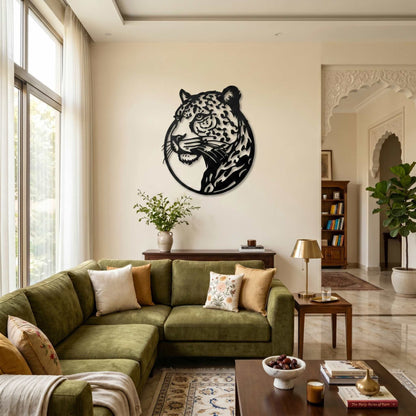 1. Majestic Tiger Face Metal Wall Art