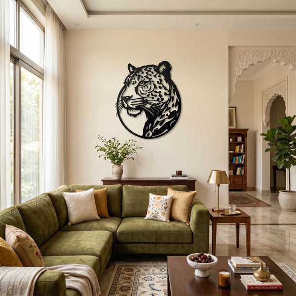 1. Majestic Tiger Face Metal Wall Art